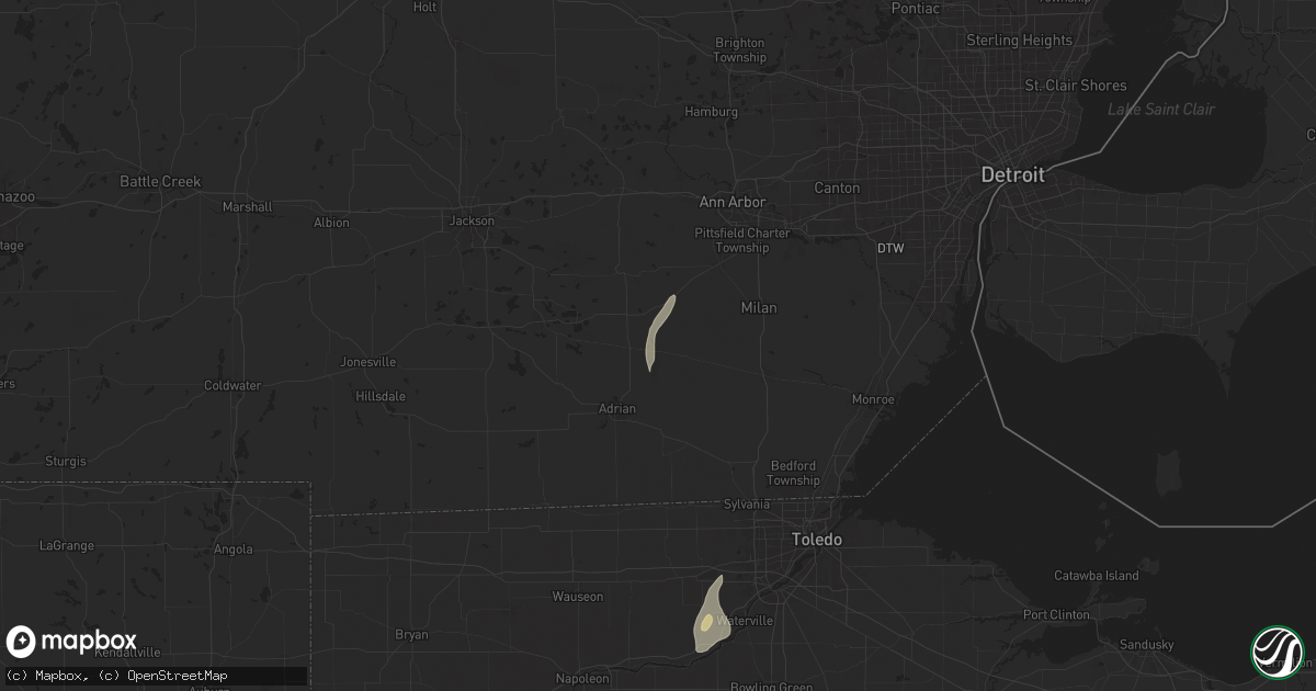 Hail map in Tecumseh, MI on June 19, 2024