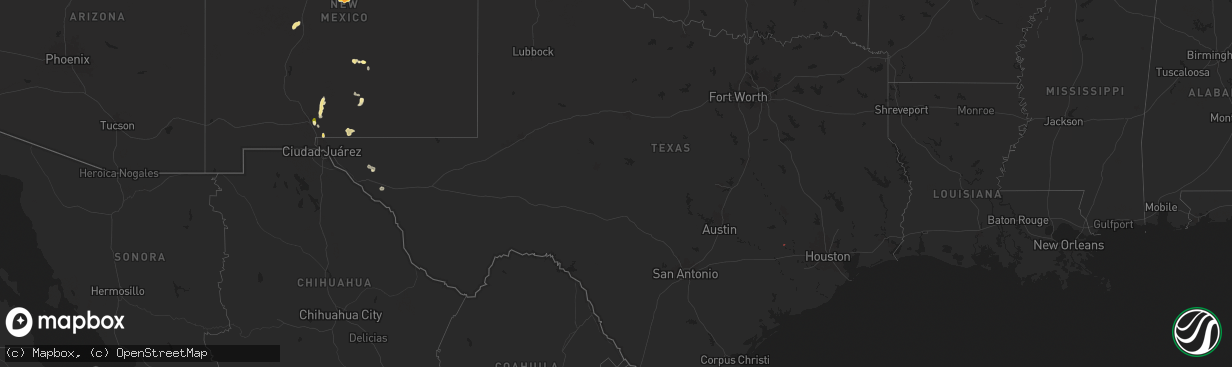 Hail map in Texas on June 19, 2024