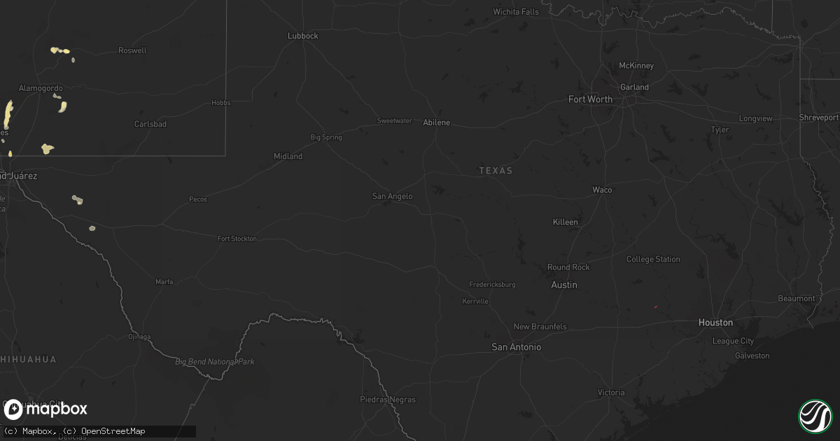 Hail map in Texas on June 19, 2024