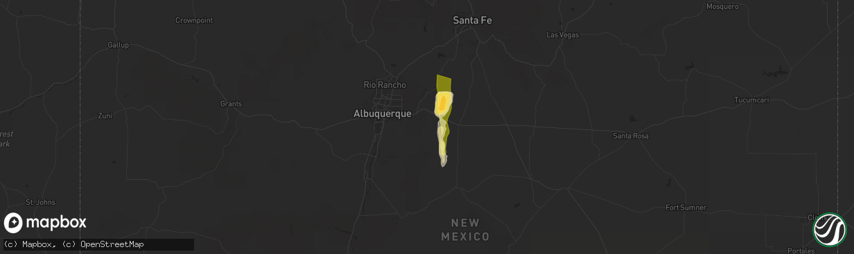 Hail map in Tijeras, NM on June 19, 2024