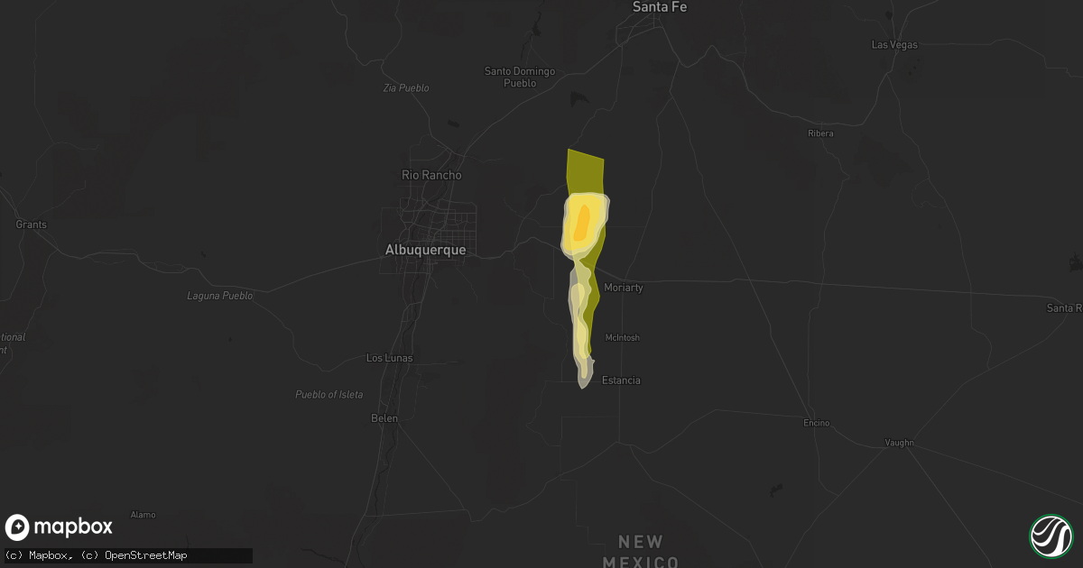 Hail map in Tijeras, NM on June 19, 2024