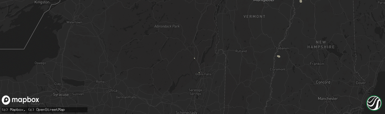 Hail map in Warrensburg, NY on June 19, 2024