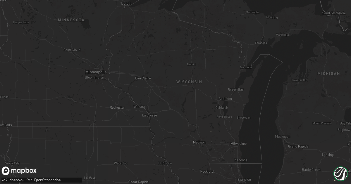 Hail map in Wisconsin on June 19, 2024