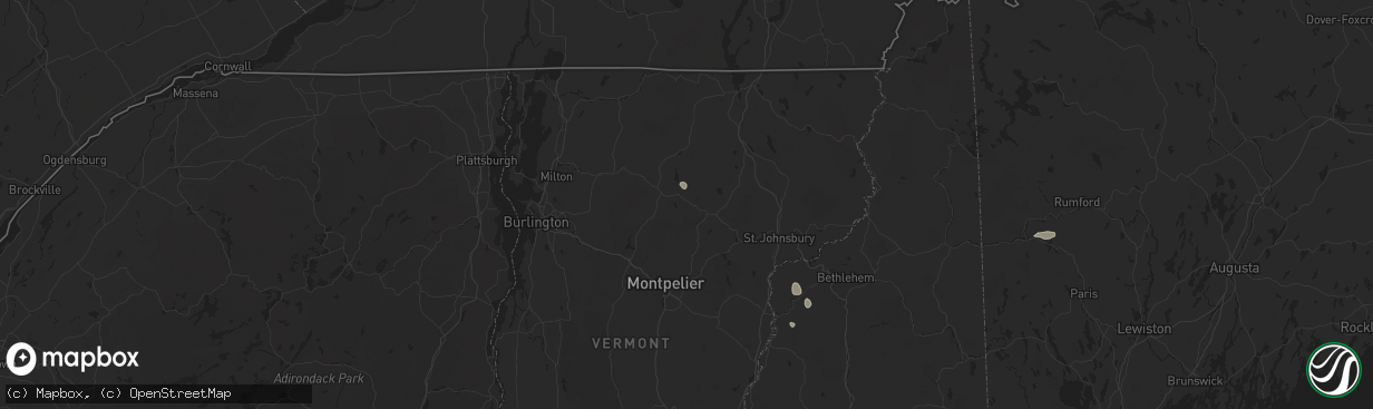 Hail map in Wolcott, VT on June 19, 2024