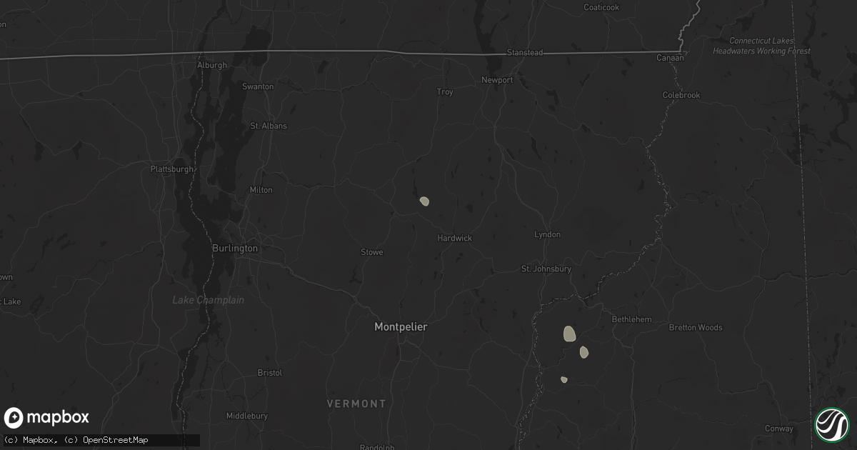 Hail map in Wolcott, VT on June 19, 2024