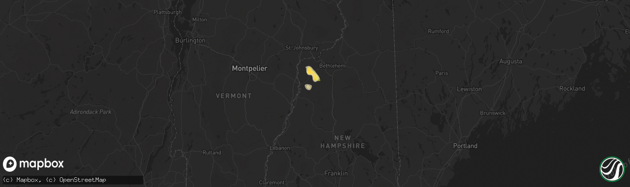 Hail map in Woodsville, NH on June 19, 2024