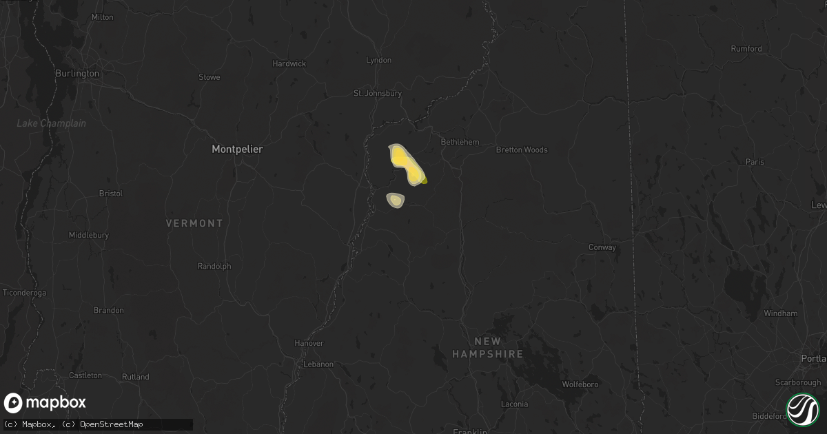 Hail map in Woodsville, NH on June 19, 2024