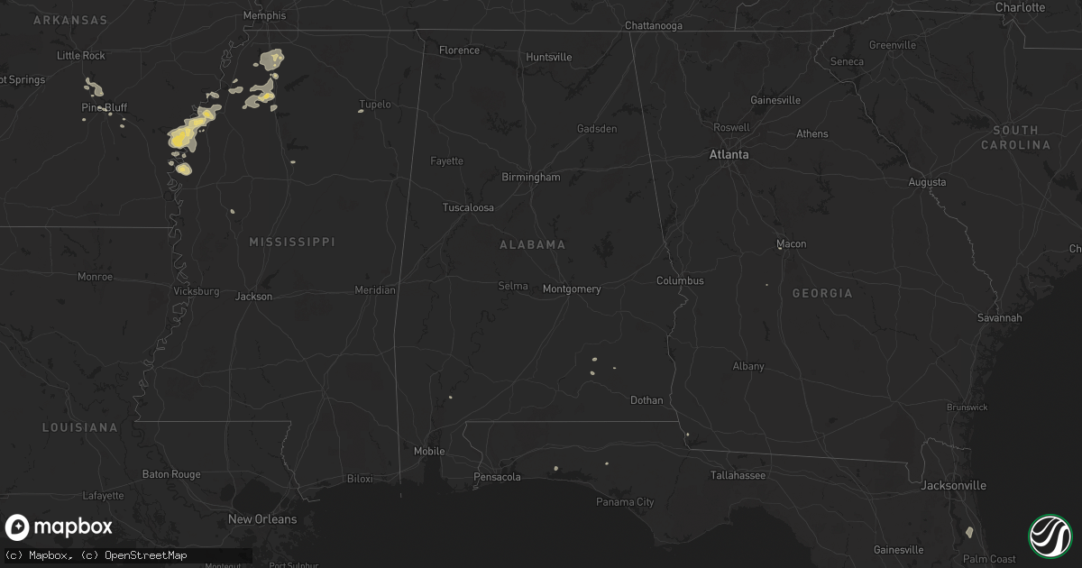 Hail map in Alabama on June 19, 2025