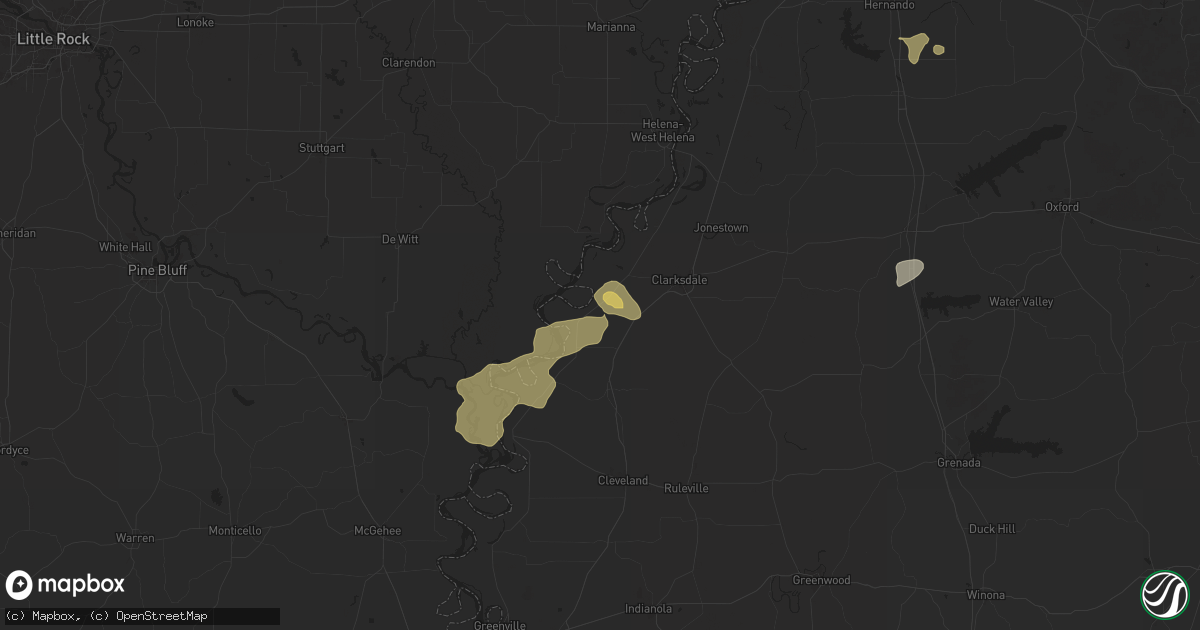 Hail map in Alligator, MS on June 19, 2025
