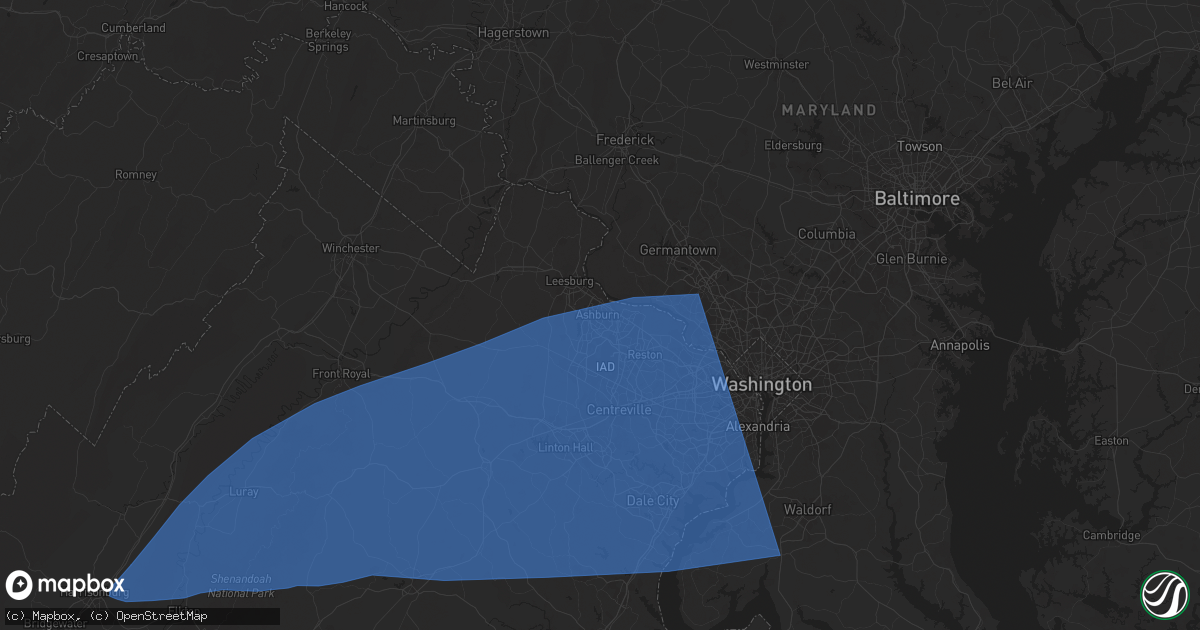 Hail map in Ashburn, VA on June 19, 2025