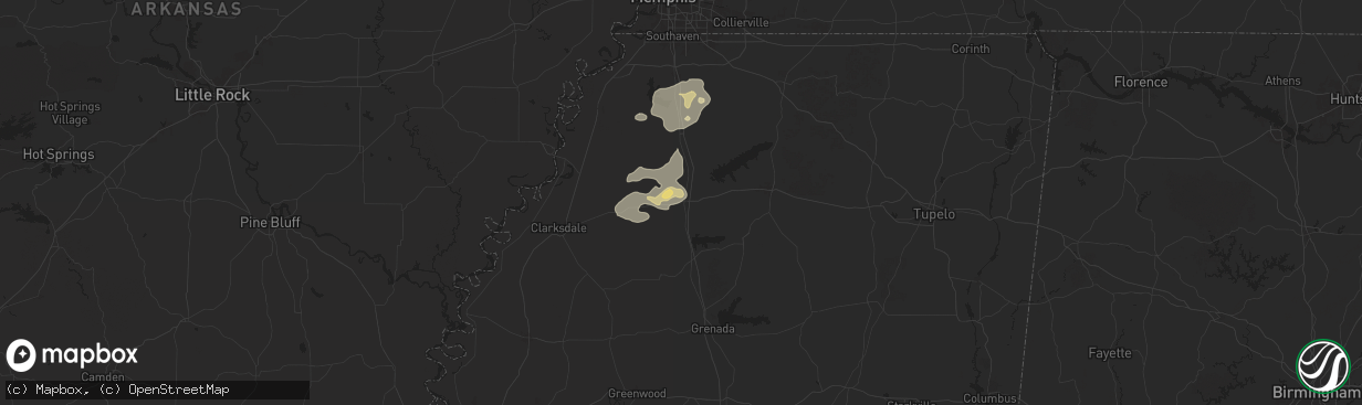 Hail map in Batesville, MS on June 19, 2025