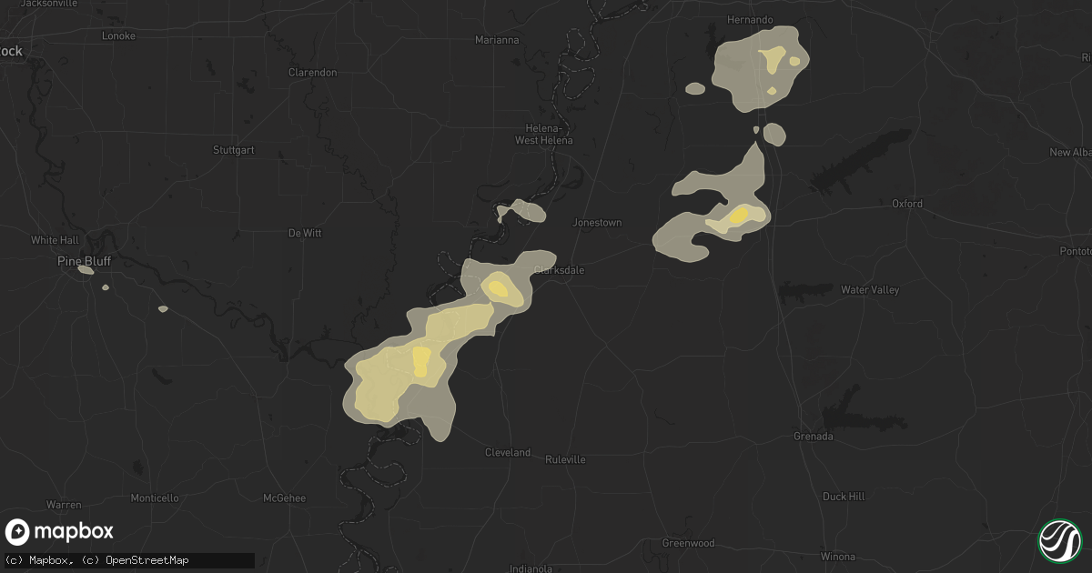 Hail map in Clarksdale, MS on June 19, 2025