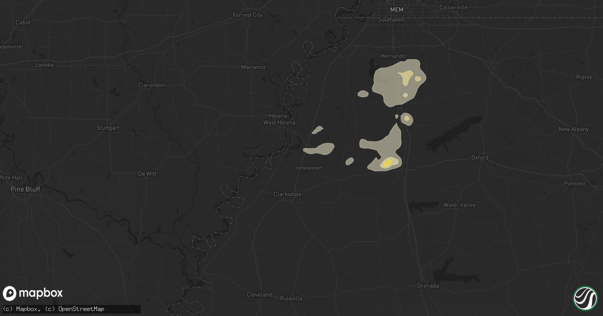 Hail map in Coahoma, MS on June 19, 2025