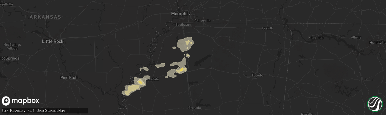 Hail map in Como, MS on June 19, 2025