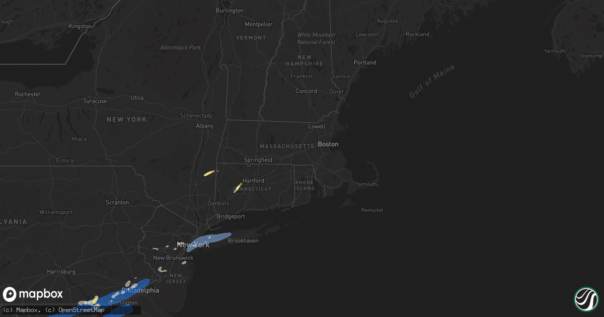 Hail map in Connecticut on June 19, 2025
