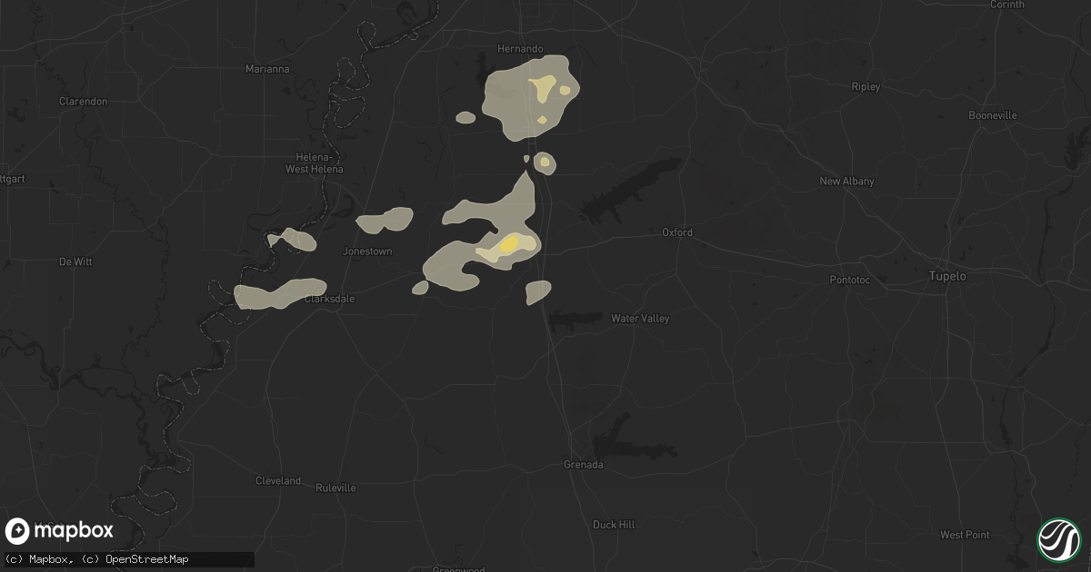 Hail map in Courtland, MS on June 19, 2025