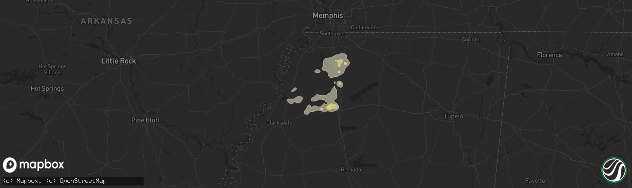 Hail map in Crenshaw, MS on June 19, 2025