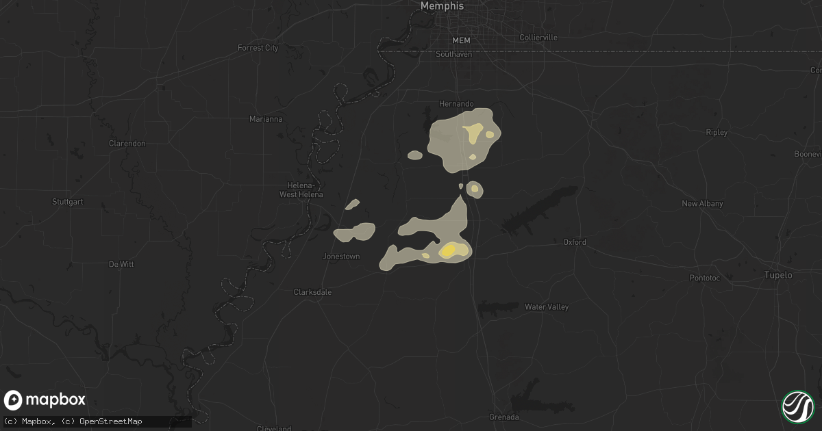 Hail map in Crenshaw, MS on June 19, 2025
