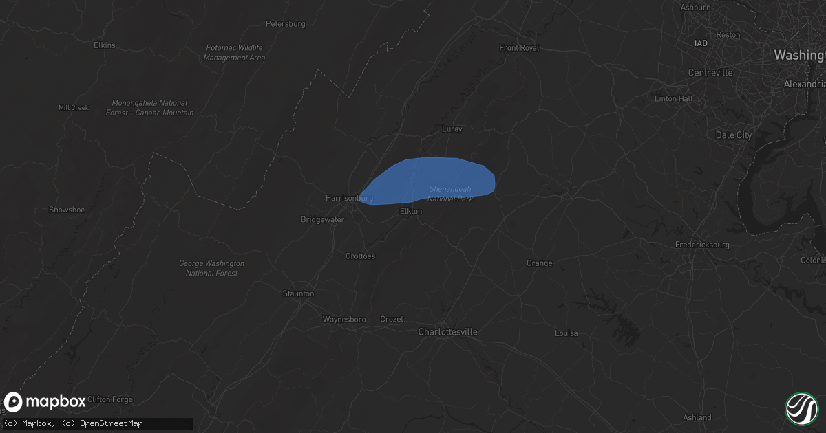Hail map in Elkton, VA on June 19, 2025