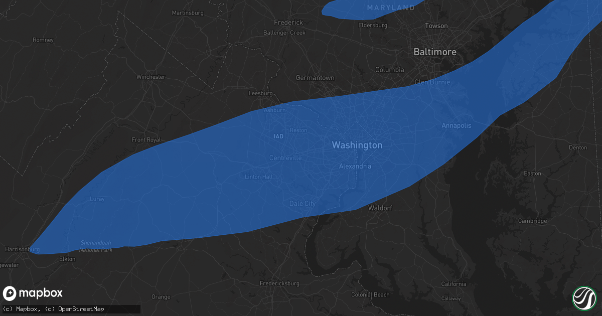 Hail map in Fairfax, VA on June 19, 2025