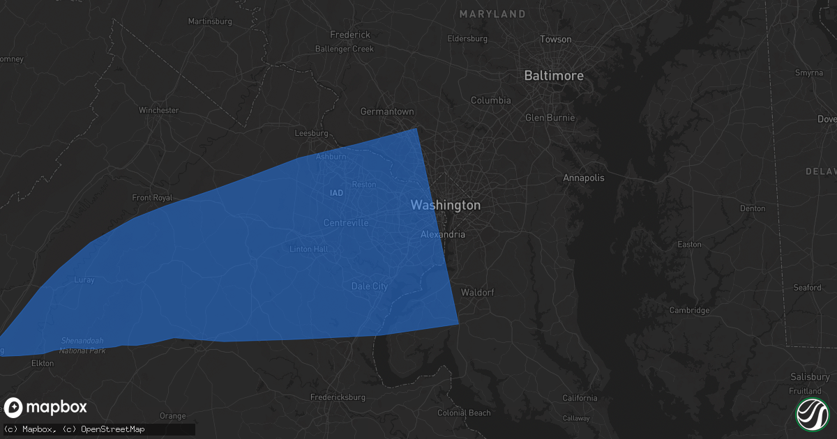 Hail map in Falls Church, VA on June 19, 2025