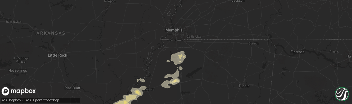 Hail map in Hernando, MS on June 19, 2025