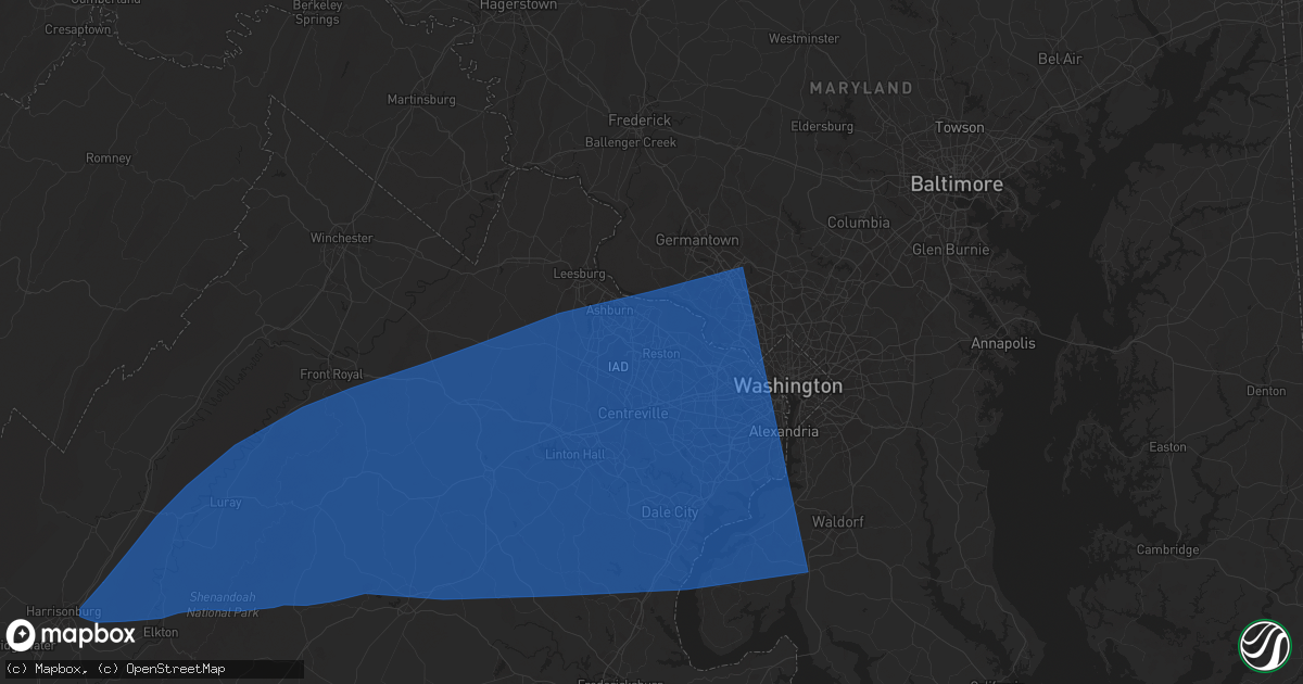 Hail map in Herndon, VA on June 19, 2025
