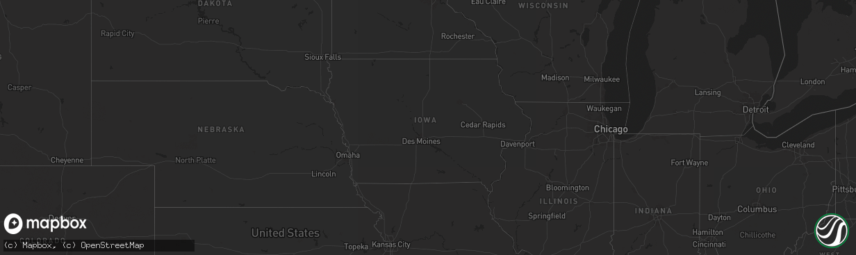 Hail map in Iowa on June 19, 2025