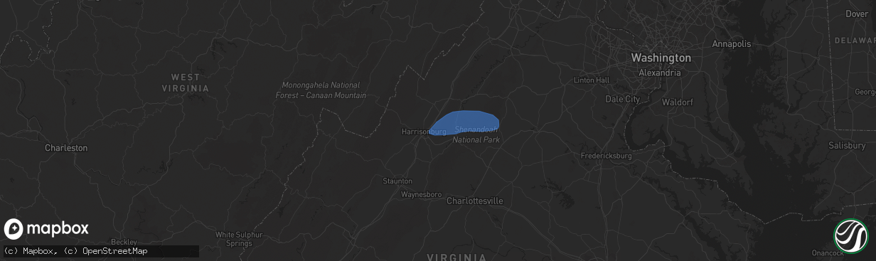 Hail map in Keezletown, VA on June 19, 2025