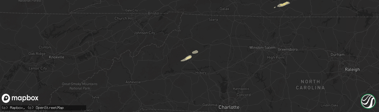 Hail map in Lenoir, NC on June 19, 2025