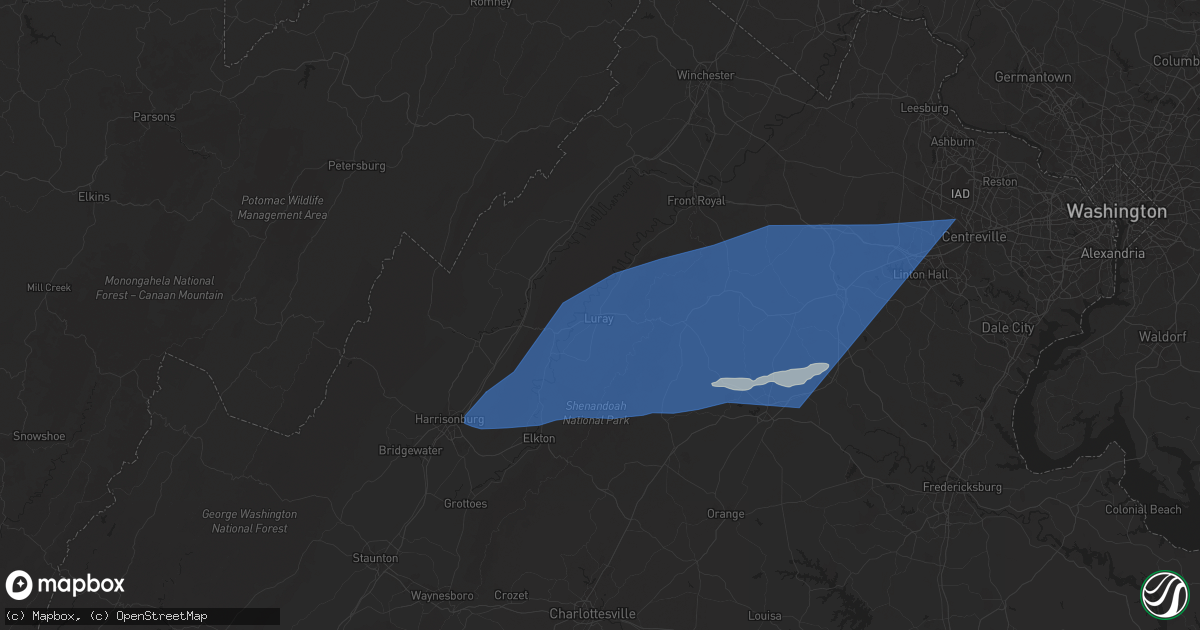 Hail map in Luray, VA on June 19, 2025