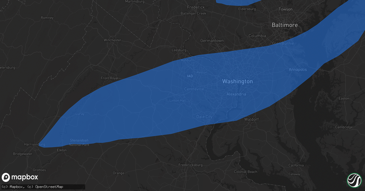 Hail map in Manassas, VA on June 19, 2025