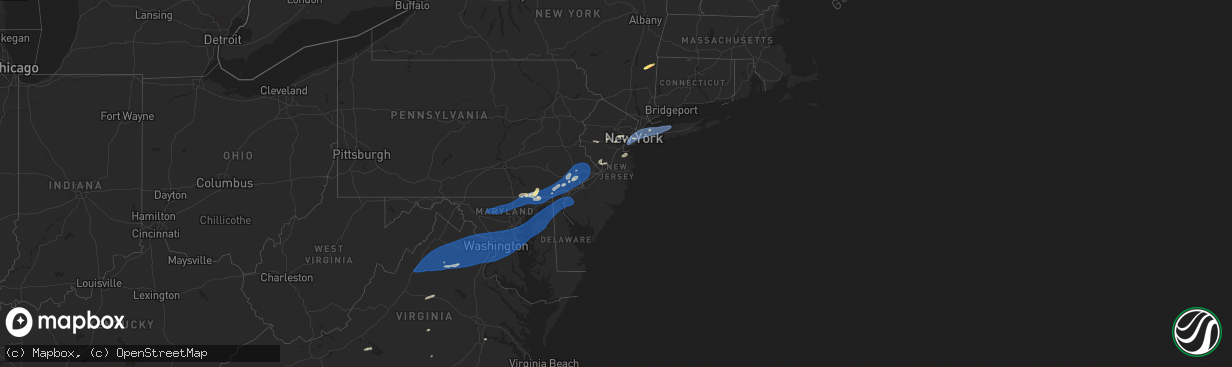 Hail map in New Jersey on June 19, 2025