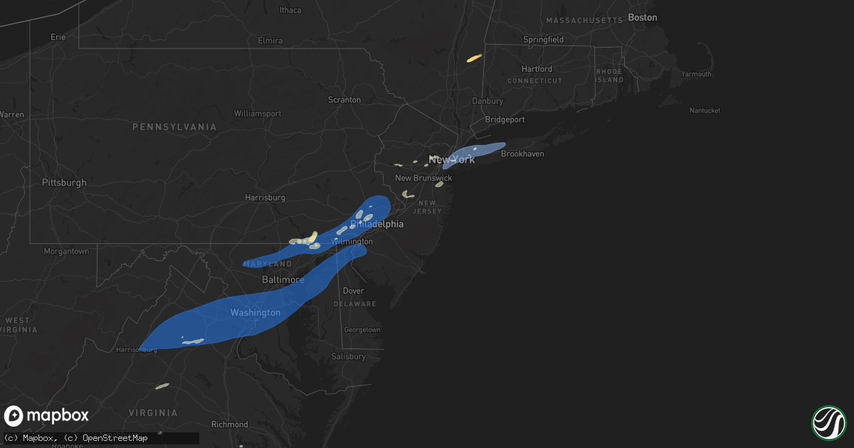 Hail map in New Jersey on June 19, 2025