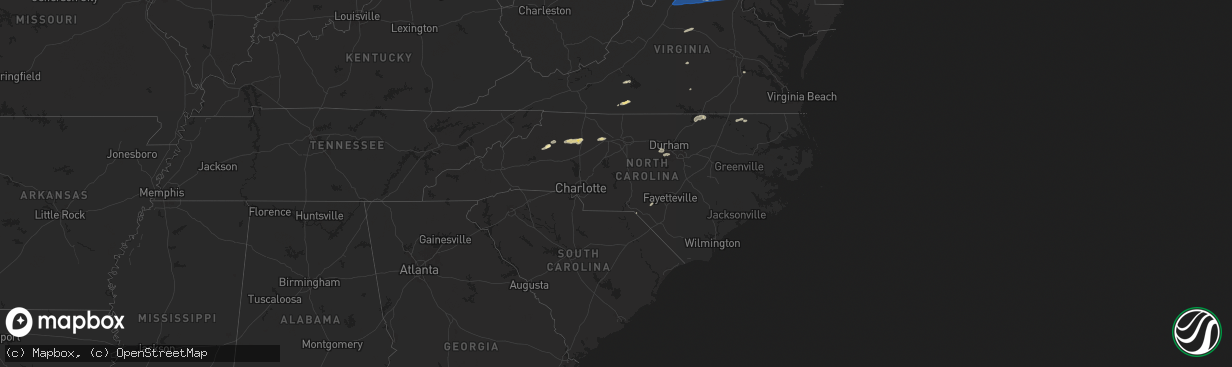 Hail map in North Carolina on June 19, 2025