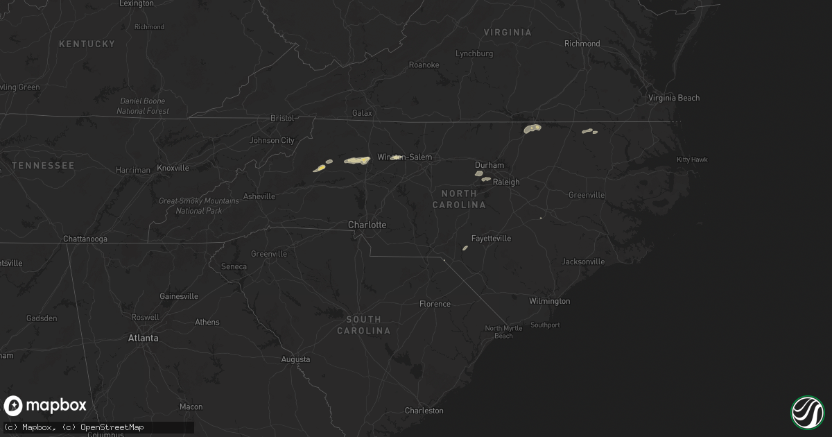 Hail map in North Carolina on June 19, 2025