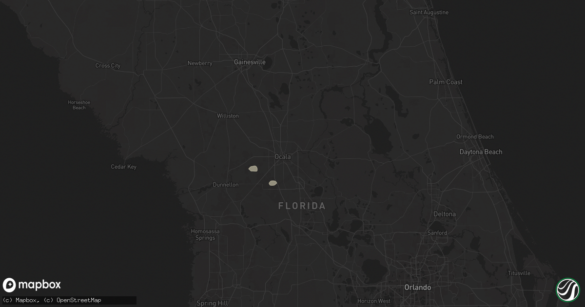 Hail map in Ocala, FL on June 19, 2025