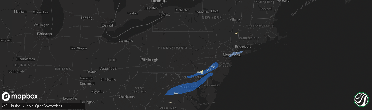 Hail map in Pennsylvania on June 19, 2025