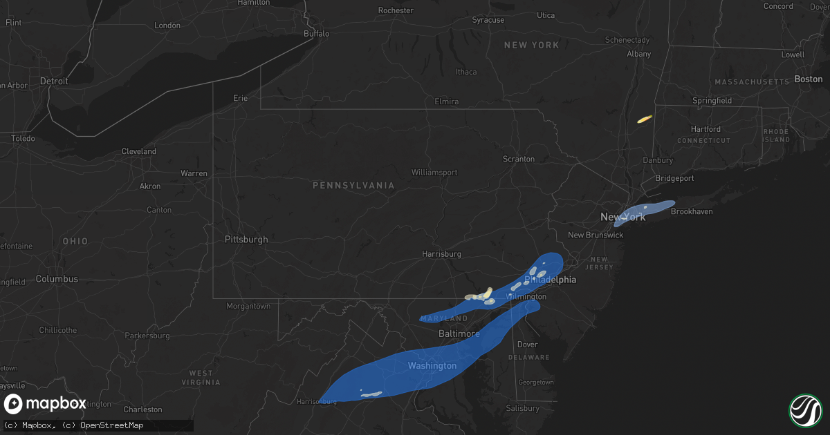 Hail map in Pennsylvania on June 19, 2025