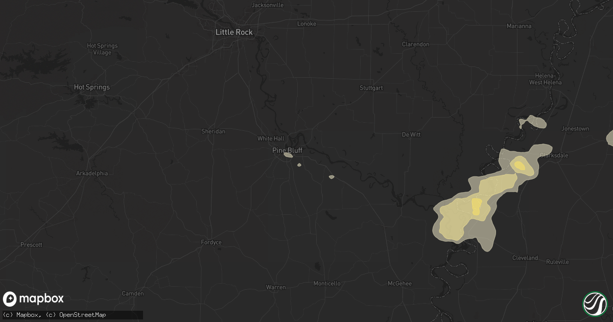 Hail map in Pine Bluff, AR on June 19, 2025