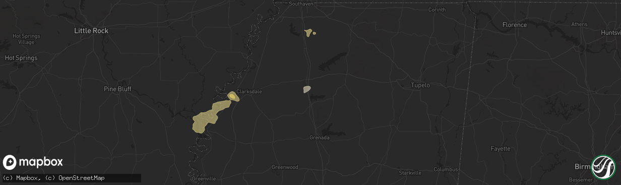 Hail map in Pope, MS on June 19, 2025