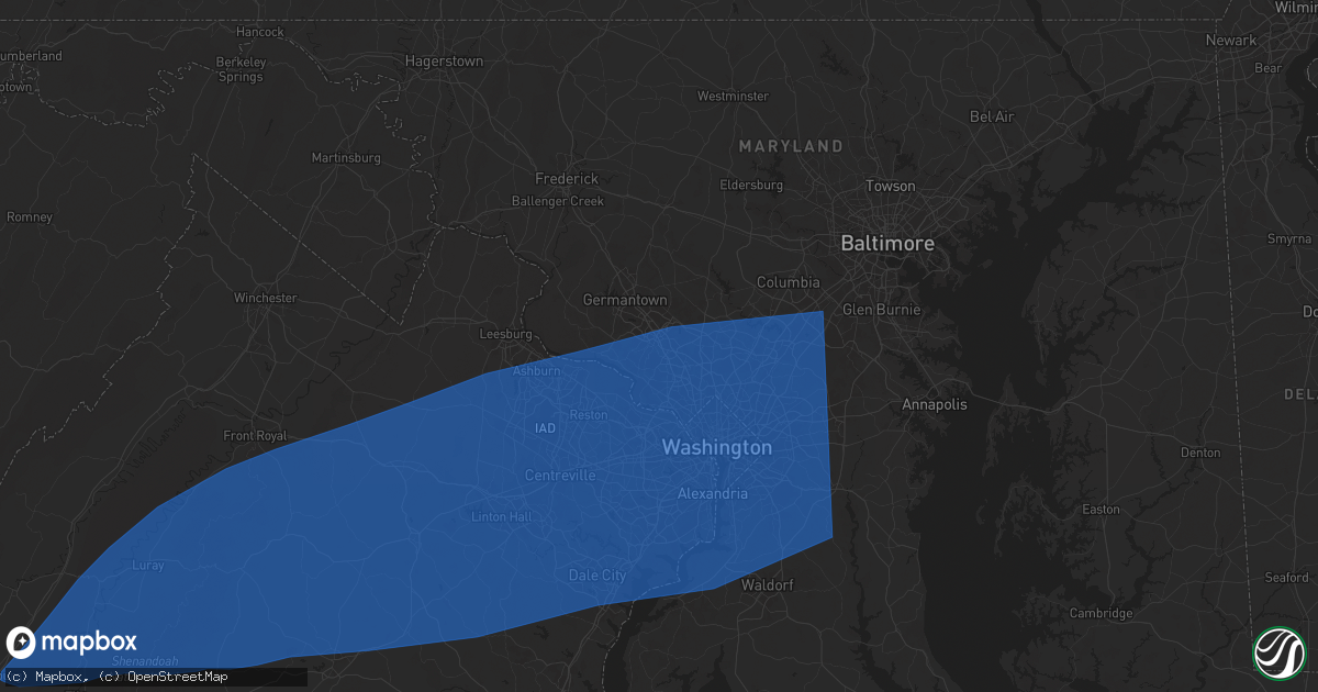 Hail map in Rockville, MD on June 19, 2025