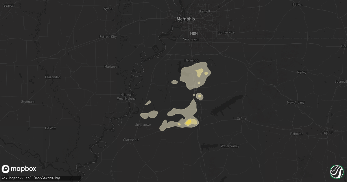 Hail map in Sarah, MS on June 19, 2025