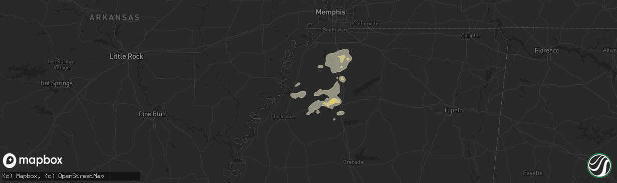 Hail map in Sledge, MS on June 19, 2025