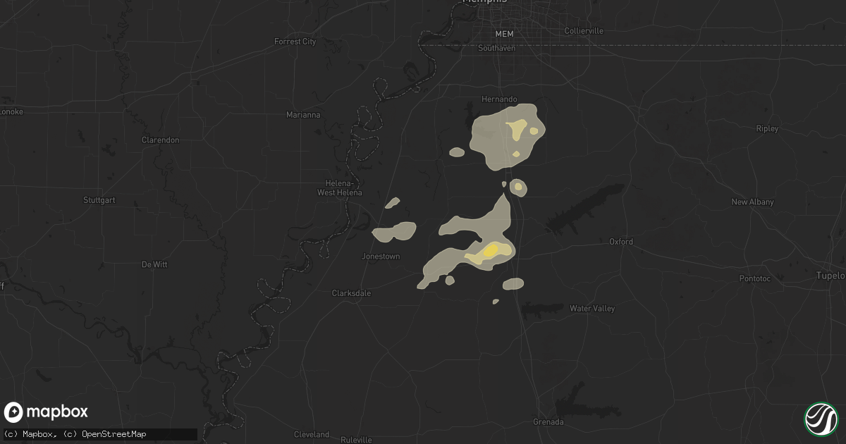 Hail map in Sledge, MS on June 19, 2025