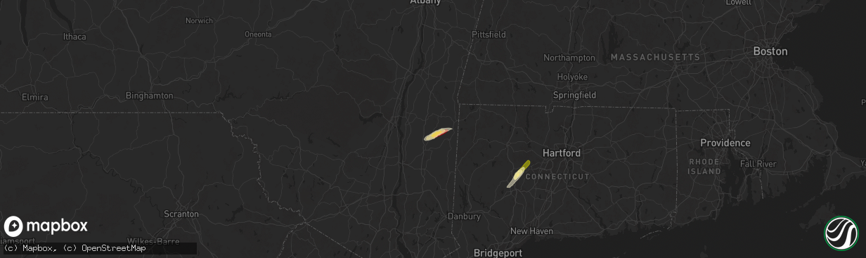 Hail map in Stanfordville, NY on June 19, 2025