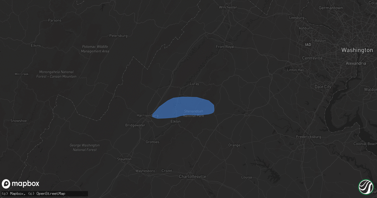 Hail map in Stanley, VA on June 19, 2025