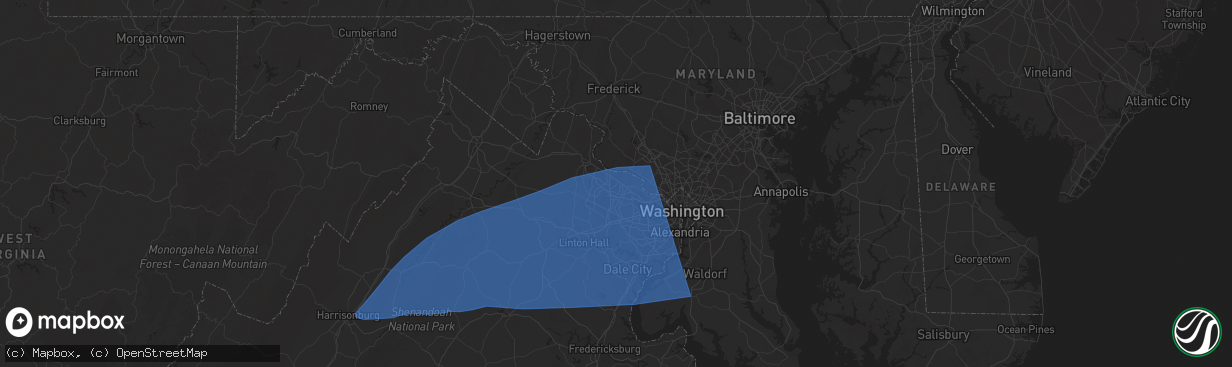 Hail map in Sterling, VA on June 19, 2025