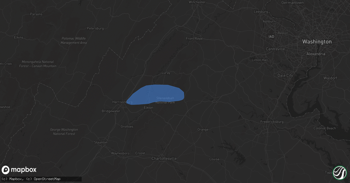 Hail map in Syria, VA on June 19, 2025