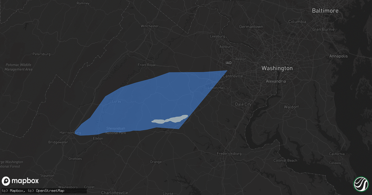Hail map in Warrenton, VA on June 19, 2025